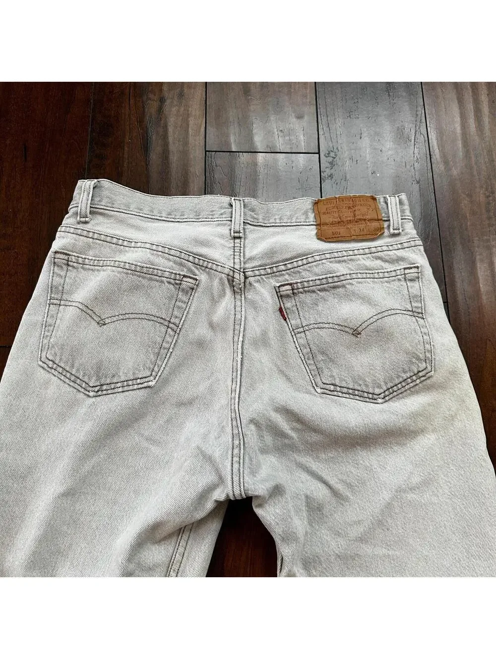 VTG USA Levis 501 Button Fly 90s Tag Jeans 80s 34x30 Act 31x28 Grey Faded White